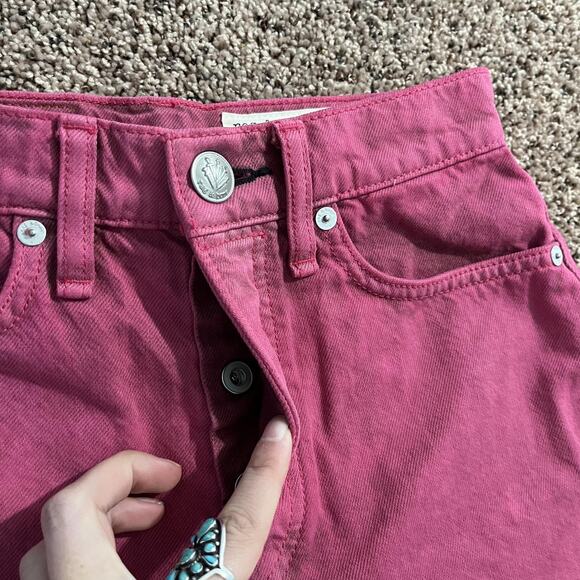 Rag & Bone Maya Shorts Womens 23 Pink Denim Jean High Rise Cutoff Organic - Picture 4 of 11